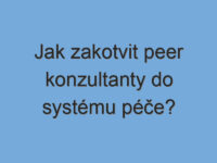 Jak zakotvit peer konzultanty do systému péče?