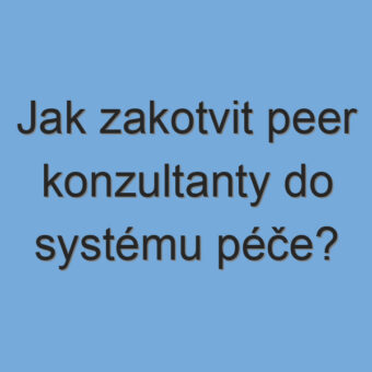 Jak zakotvit peer konzultanty do systému péče?